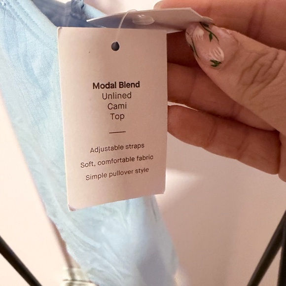 Auden Light Blue Lace Cami Modal Unlined XS NWT - Picture 3 of 8